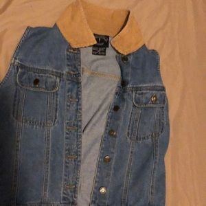 Denim jacket with swale collor